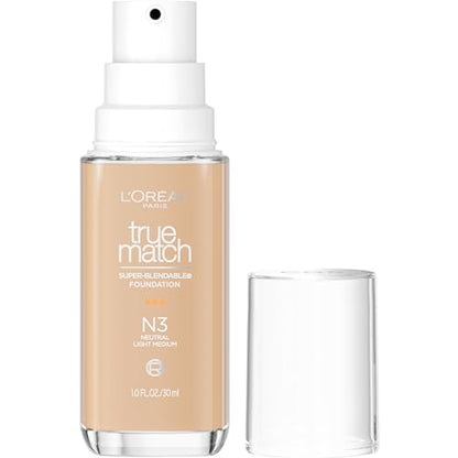 Base líquida L'Oreal Paris True Match Super-Blendable, cobertura media, tono N3, claro medio, 1 fl oz - imagen 2