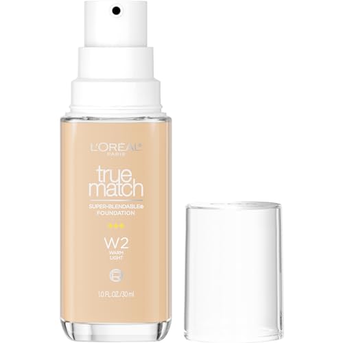 Base líquida L'Oreal Paris True Match Super-Blendable, cobertura media, tono W2, claro, 1 oz - imagen 3