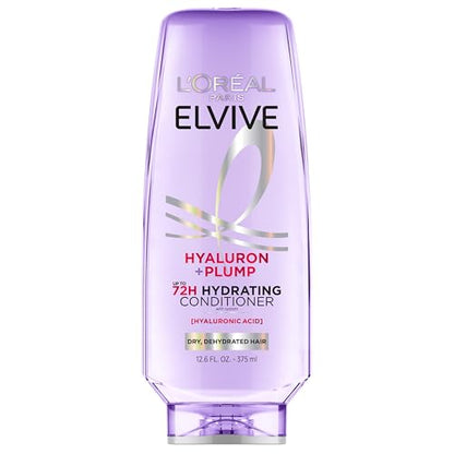 Acondicionador Hidratante L'Oreal Paris Elvive Hyaluron Plump para Cabello Deshidratado y Seco, Infundido con Complejo de Ácido Hialurónico, 12.6 Fl - imagen 2