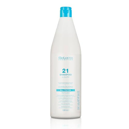 Champú Hidratante Salerm 21 con Proteína de Seda - 1000 ml - para Cabello Seco y Dañado - Nutre, Repara y Revitaliza - Protección Térmica - imagen 1