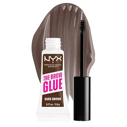 NYX PROFESSIONAL MAKEUP The Brow Glue, Gel Tinte para Cejas de Fijación Extrema - Marrón Oscuro - imagen 1