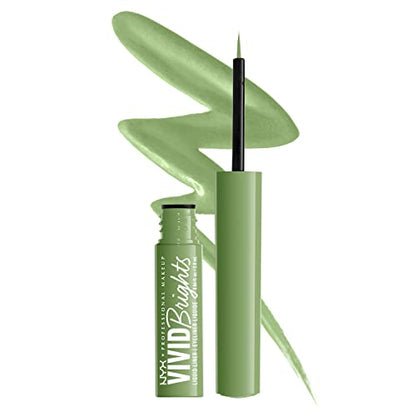 Delineador Líquido Vivid Brights de NYX PROFESSIONAL MAKEUP, Resistente a Manchas con Punta Precisa - Ghosted Green - imagen 3