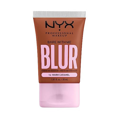 NYX PROFESSIONAL MAKEUP Bare With Me Blur Skin Tint Foundation con Matcha, Glicerina y Niacinamida - Caramelo Cálido - imagen 4