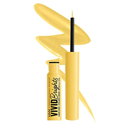 Delineador Líquido Vivid Brights de NYX PROFESSIONAL MAKEUP, Resistente a Manchas con Punta Precisa - Had Me At Yellow - imagen 2