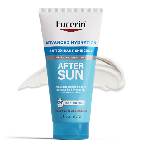 Loción Eucerin Advanced Hydration After Sun para cara y cuerpo, enriquecida con antioxidantes, hidratación 24 horas para piel seca y estresada por el - imagen 2