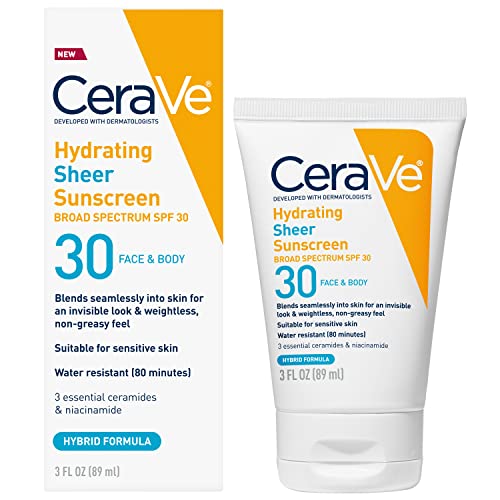 Protector Solar Hidratante CeraVe SPF 30 para Cara y Cuerpo, Protector Solar Mineral y Químico para Hombres y Mujeres con Óxido de Zinc, Ácido - imagen 3