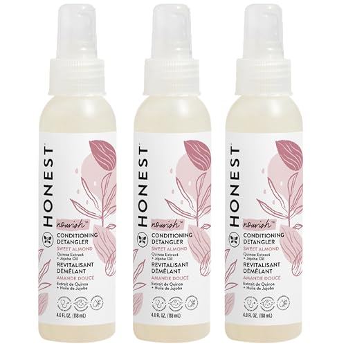The Honest Company Acondicionador Desenredante para Cabello 3-Pack - Spray Fortificante Sin Lagrimas, Hipoalergénico, Almendra, 4 fl oz cada uno - imagen 1