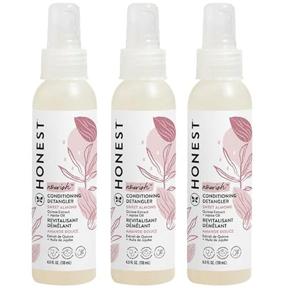 The Honest Company Acondicionador Desenredante para Cabello 3-Pack - Spray Fortificante Sin Lagrimas, Hipoalergénico, Almendra, 4 fl oz cada uno - imagen 4