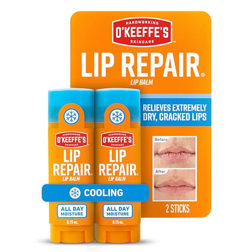 Bálsamo Labial O'Keeffe's Lip Repair con Alivio Refrescante para Labios Secos y Agrietados - Stick (Paquete Doble) - Hidratante para Labios Muy - imagen 1