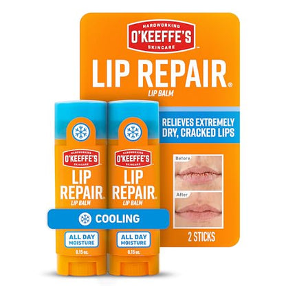Bálsamo Labial O'Keeffe's Lip Repair con Alivio Refrescante para Labios Secos y Agrietados - Stick (Paquete Doble) - Hidratante para Labios Muy - imagen 3