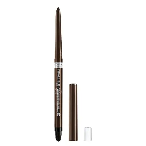 Lápiz de Eyeliner Mecánico L'Oreal Paris Infallible Grip, Resistente al Agua y a las Manchas, 36 Horas de Duración, Denim Marrón, 0.01 Oz - imagen 2
