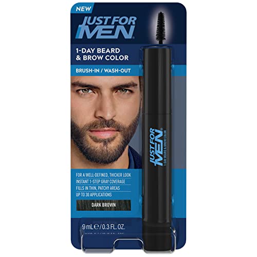 Just for Men Color Temporal para Barba y Cejas de 1 Día, Hasta 30 Aplicaciones, Color Marrón Oscuro para un Look Definido y Completo - imagen 2