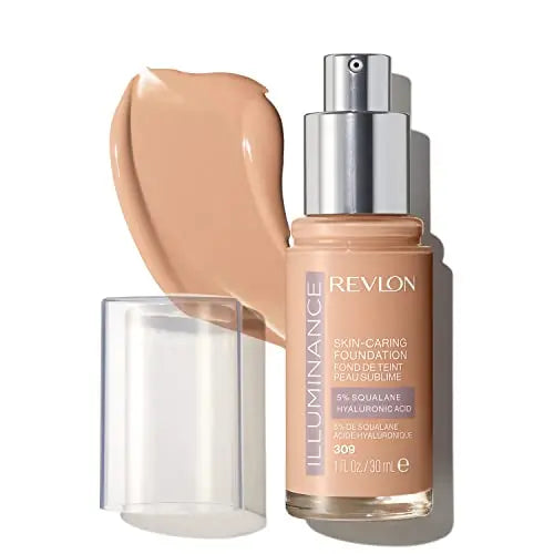 Base líquida Revlon Illuminance con ácido hialurónico, fórmula hidratante y nutritiva, cobertura media, 309 Toasted Beige, 1 fl oz - imagen 3
