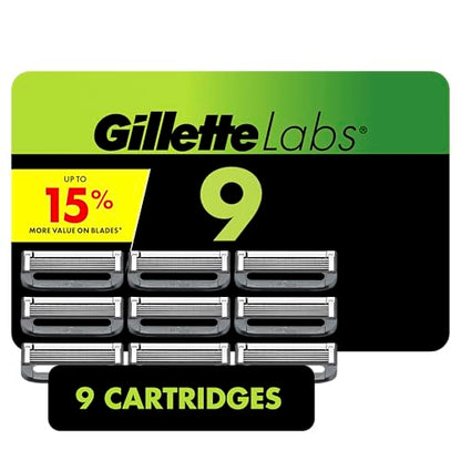 Recambios de Cuchillas GilletteLabs, Recortadora de Precisión, 5 Cuchillas, Compatibles con Barra Exfoliante y Razores Calentados, Paquete de 9 - imagen 3