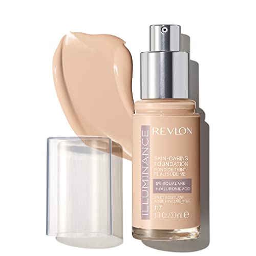 Base Líquida Revlon Illuminance con Ácido Hialurónico, Fórmula Hidratante y Nutritiva, Cobertura Media, 117 Beige Claro, 1 fl oz - imagen 2