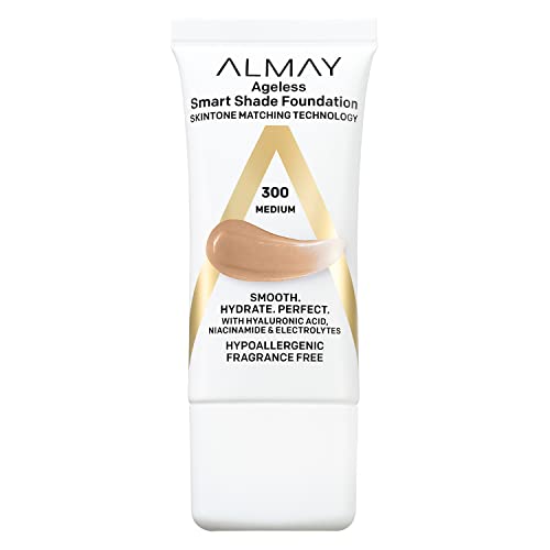 Base de Maquillaje Anti-Envejecimiento Almay, Smart Shade con Ácido Hialurónico, Niacinamida, Vitaminas C y E, Hipoalergénica y Sin Fragancia, 300 - imagen 1