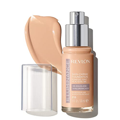 Base líquida iluminadora Revlon con ácido hialurónico, fórmula hidratante y nutritiva, cobertura media, 213 Natural Claro, 1 fl oz - imagen 1