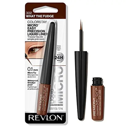 Eyeliner Líquido REVLON ColorStay Micro Easy Precision, Waterproof, a Prueba de Manchas, Larga Duración, Aplicador de Punta de Fieltro, 302 What the - imagen 1