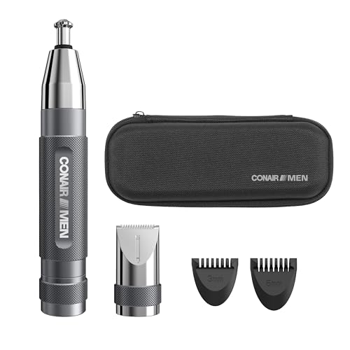Recortadora de Nariz, Orejas y Cejas para Hombre Conair, Cuchilla Bevel Patente 360°, Kit de 5 Piezas con Estuche de Viaje, Agarre Antideslizante - imagen 3