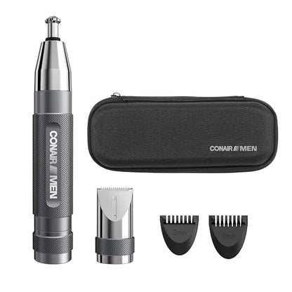 Recortadora de Nariz, Orejas y Cejas para Hombre Conair, Cuchilla Bevel Patente 360°, Kit de 5 Piezas con Estuche de Viaje, Agarre Antideslizante - imagen 4