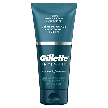 Crema de Afeitar y Limpiador Gillette Intimate 2 en 1, Fórmula Suave para Vello y Piel Íntima, con Aloe, Libre de Parabenos (177 ml) - imagen 1