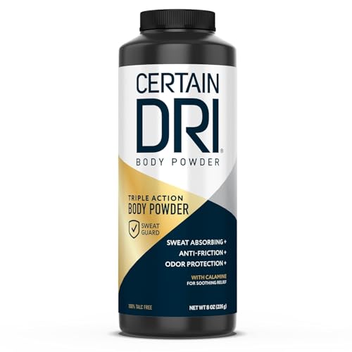 Cierta Dri Polvo Corporal para Hombres y Mujeres - Sin Talco - Máxima Absorción de Sudor, Control de Humedad y Olores - Infundido con Calamina, - imagen 3