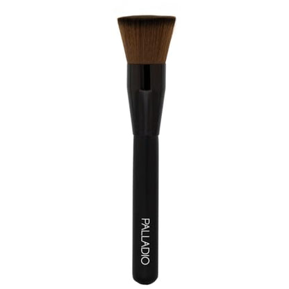 Brocha Kabuki Plana Palladio, Brocha Profesional para Maquillaje de Base, Rubor, Polvo, Crema, Contorno y Iluminador, Cerdas Sintéticas para - imagen 1