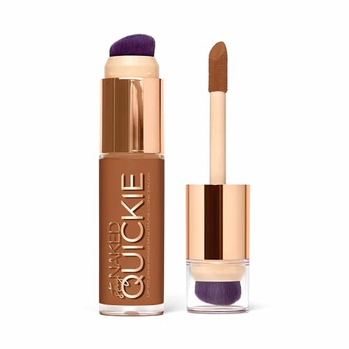 Urban Decay Quickie Corrector 24HR Cobertura Completa Concealer (70NN - Neutral Profundo), Acabado Mate Natural, Hidratante con Vitamina E, Brocha de - imagen 4