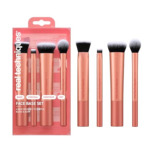 Set de Pinceles de Maquillaje para Base de Cara Real Techniques de 4 Piezas, para Corrector, Base, Contorno y Polvo Fijador, Ideal para Viajes, - imagen 1