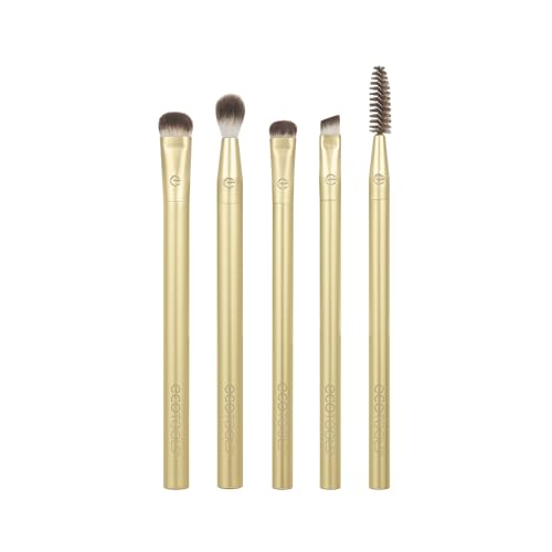 Juego de Brochas de Maquillaje EcoTools Precious Metals para Ojos, Set de 5 Piezas, Brochas de Precisión para Sombra, Cejas y Delineador, Sostenible - imagen 4