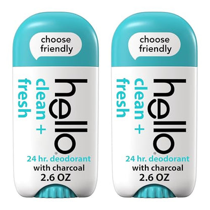 Desodorante Hello Clean y Fresh sin aluminio para mujeres y hombres con carbón, 24 horas de frescura, sin bicarbonato, probado dermatológicamente, - imagen 4