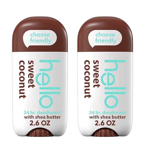 Desodorante Hello Sweet Coconut Sin Aluminio para Mujeres y Hombres con Manteca de Karité, 24 Horas de Frescura, Sin Bicarbonato, 2.6 oz Stick - imagen 1