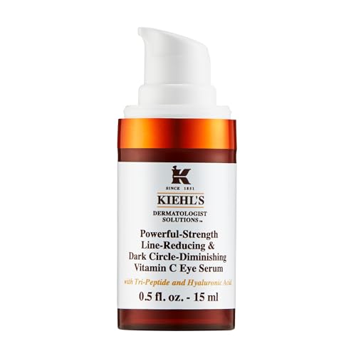 Sérum para ojos Kiehl's Powerful-Strength 10% Vitamina C, crema para reducir líneas y ojeras, suaviza e hidrata el área de los ojos, 0.5 fl oz - imagen 1