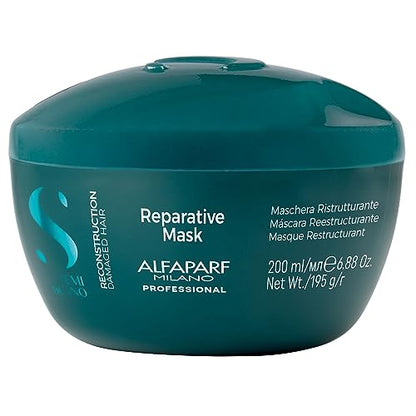 ALFAPARF MILANO Semi di Lino Máscara Reparadora para Cabello Dañado, Apta para Cabello Teñido, Libre de Parabenos y Parafina, Fórmula Vegana, 6.88 - imagen 1