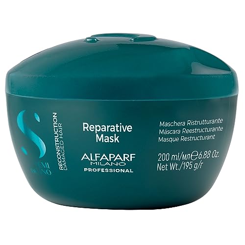ALFAPARF MILANO Máscara Reparadora Semi di Lino para Cabello Dañado, Apta para Cabello Tratado con Color, Libre de Parabenos y Parafina, Fórmula - imagen 2