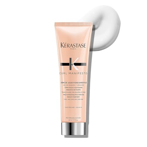 Crema para el cabello Kerastase Curl Manifesto Crème de Jour Fondamentale - Tratamiento sin enjuague y protector térmico, controla el frizz y realza - imagen 3