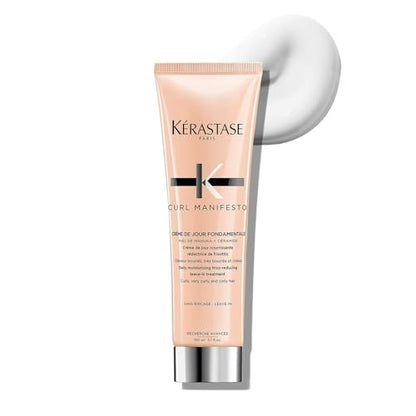 Crema para el cabello Kerastase Curl Manifesto Crème de Jour Fondamentale - Tratamiento sin enjuague y protector térmico, controla el frizz y realza - imagen 3