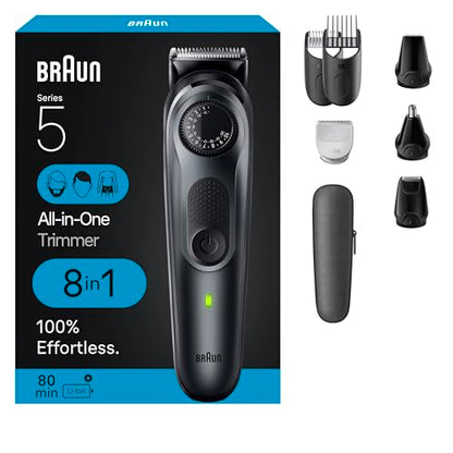 Kit de Estilo Todo en Uno Braun Series 5 5471, Recortadora 8 en 1 para Hombre con Recortadora de Barba, Recortadora Corporal, Cortapelos y Más, - imagen 3