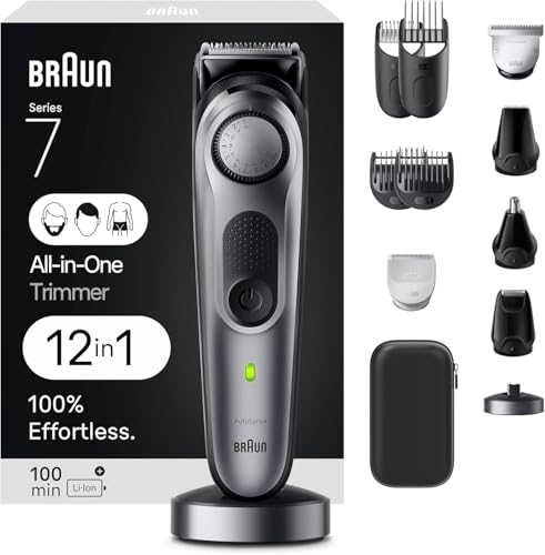 Kit de Afeitado Todo en Uno para Hombre Braun Series 7 7440, 12 en 1, Recortadora de Barba, Cara, Nariz, Orejas, Cortapelos, Afeitadora Corporal, - imagen 2