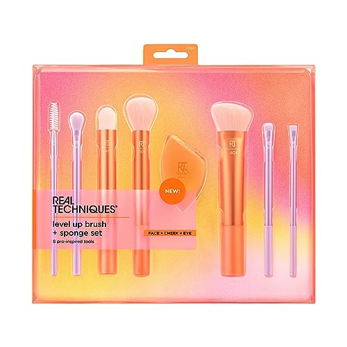 Set de Brochas y Esponjas Real Techniques de 8 Piezas, Brochas de Maquillaje para Sombra, Base, Rubor y Bronceador, Esponja de Difuminado, Cerdas - imagen 1