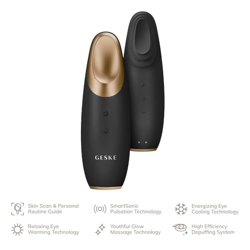 GESKE SmartAppGuided™ Warm & Cool Eye Energizer | 6 in 1 | Heated Eye Massager | Combat Dark Circles & Under-Eye Bags | Refresh Droopy Eyelids | Anti- - imagen 1
