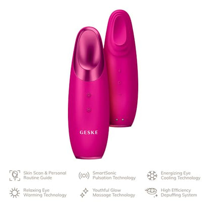 GESKE SmartAppGuided™ Masajeador de Ojos Térmico y Frío | 6 en 1 | Combate Ojeras y Bolsas | Refresca Párpados Caídos | Relajación y Anti-Estrés | - imagen 3