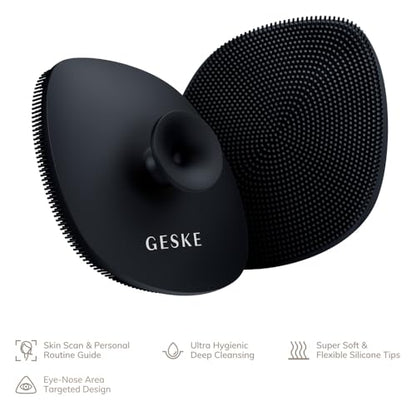 Cepillo Facial GESKE SmartAppGuided | 4 en 1 | Limpiador Facial Profesional con Mango | Cepillo de Silicona Suave | Cuidado de la Piel Routine | - imagen 1