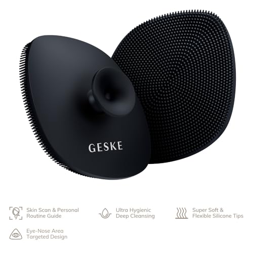 Cepillo Facial GESKE SmartAppGuided | 4 en 1 | Limpiador Facial Profesional con Mango | Cepillo de Silicona Suave | Cuidado de la Piel Routine | - imagen 1