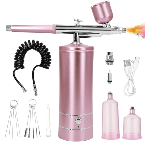 Kit de Aerografía con Compresor, Pistola de Aerógrafo Portátil Recargable con Punta de 0.3mm para Pintura, Tatuajes, Arte de Uñas, Modelado, - imagen 2