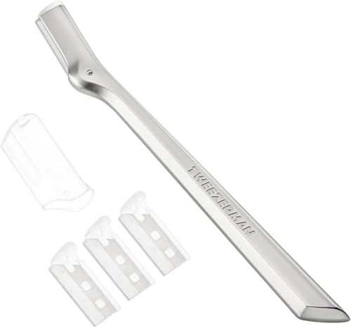 Rasuradora de Cejas Tweezerman con 3 Cuchillas de Repuesto y Tapa de Seguridad (Acero Inoxidable) - imagen 1