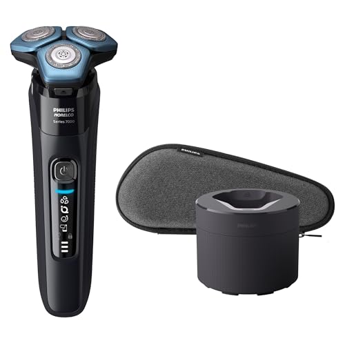 Afeitadora eléctrica Philips Norelco 7600, recargable, húmeda y seca, con tecnología SenseIQ, pod de limpieza rápida, estuche de viaje y recortadora - imagen 2