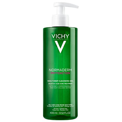 VICHY Normaderm Gel Limpiador Facial Diario para Acné, 0.5% Ácido Salicílico, Limpia Piel Grasa, Elimina Exceso de Aceite y Poros Obstruidos, Sin - imagen 4