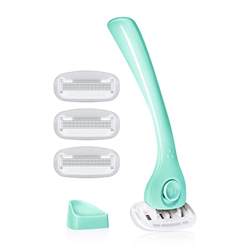 Kit de Afeitado Billie para Mujeres – Maquinilla + 4 Recambios de 5 Cuchillas + Soporte Magnético – Menta - imagen 3