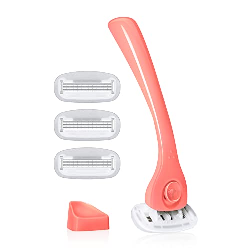 Kit de Afeitado Billie para Mujeres – Rasuradora Femenina + 4 Recambios de Cuchillas de 5 Cuchillas + Soporte Magnético – Coral - imagen 3